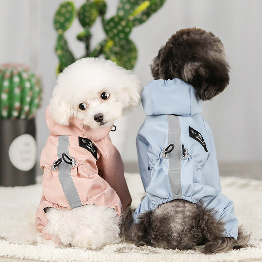 Dogs all-inclusive waterproof hooded raincoat